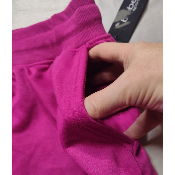 BEBE SPORT Women Plus Size 2X Festival Fuschia Nailhead Jogger Sweatpants NEW - Picture 8 of 16